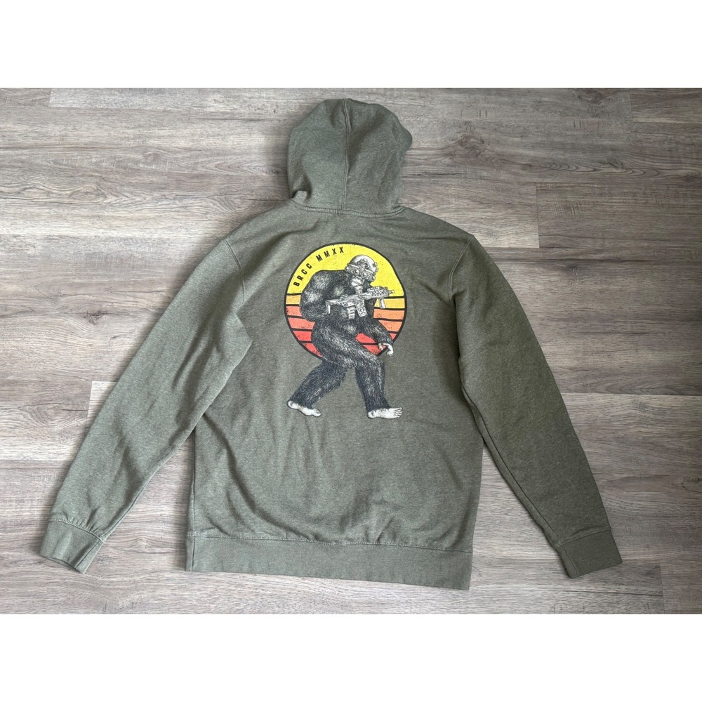 BRCC Black Rifle Coffee Co Olive Green Sasquatch Hoodie Men's Large
